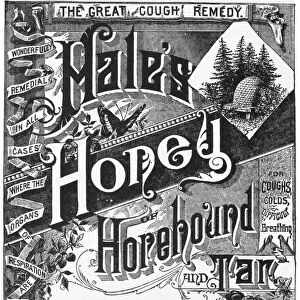 American advertisement, 19th century, for the great cough remedy, Hales Honey of Horehound Tar