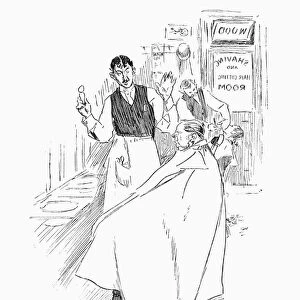 BARBER SHOP CARTOON. Cartoon from an American magazine
