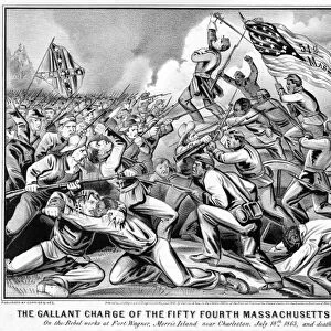 BATTLE OF FORT WAGNER, 1863. The Gallant Charge of the Fifty-Fourth Massachussetts