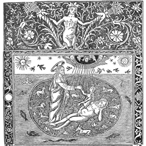 BIRTH OF EVE. Woodcut, Venetian, 1506