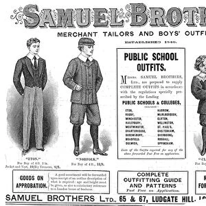 BOYS CLOTHING, 1898. English magazine advertisement, 1898