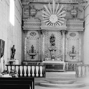 CALIFORNIA: MISSION. The altar at Mission San Miguel Arcangel, founded in 1797 in San Miguel
