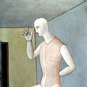 CARRA: IDOL, 1917. Carlo Carra: Hermaphrodite Idol. Oil on Canvas, 1917