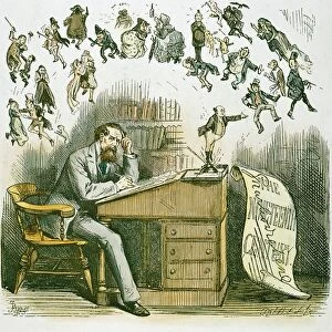 CHARLES DICKENS (1812-1870). Charles Dickens Legacy to England. Colored engraving, 19th century