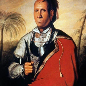 The Cherokee chief Kanagagota (Standing Turkey) painted, 1762, in London by Francis Parsons