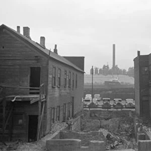 CHICAGO: SOUTH SIDE, 1941. Condemned houses on the South Side of Chicago, Illinois