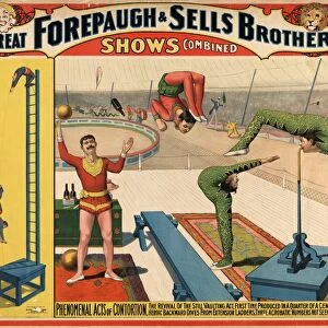 CIRCUS POSTER, 1899. The Adam Forepaugh and Sells Brothers Shows Combined - Phenomenal