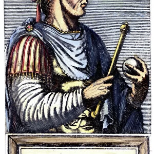 CONSTANTINE I (d. 337). Constantine the Great. Roman emperor, 306-337. Line engraving, French, 17th century