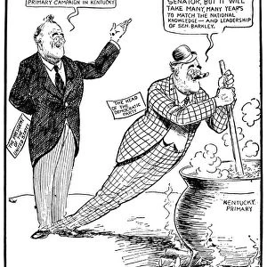His Convenient Other Self. Cartoon, 1938, attacking President Franklin D. Roosevelts role in the Senatorial primaries, when he endorsed his friends and tried, unsuccessfully, to purge some of his prominent foes