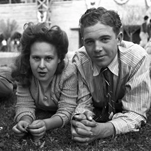 COUNTY FAIR, 1942. Young couple at the Imperial County Fair, El Centro (vicinity), California
