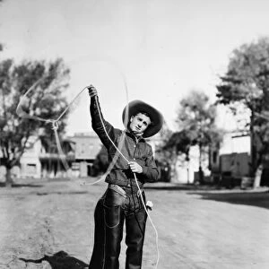 COWBOY, 1920s. Rex King, a cowboy on a Hollywood silent movie set in the 1920s
