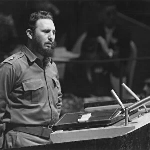 Cuban revolutionary leader. Addressing the General Assembly of the United Nations in New York City, 1960