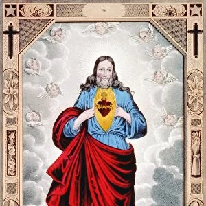 CURRIER: SACRED HEART. Sacred Heart of Jesus. Lithograph by Nathaniel Currier