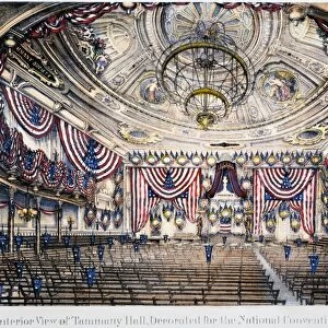 decorated for the national convention of the Democratic Party, 4 July 1868: contemporary American engraving