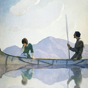 Deerslayer with Judith: illustration by N. C. Wyeth to a 1925 edition of The Deerslayer by James Fenimore Cooper