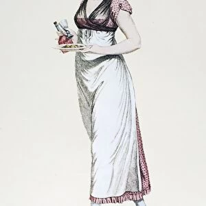 DENMARK: WAITRESS, c1825. A Copenhagen waitress. Lithograph, Danish, c1825