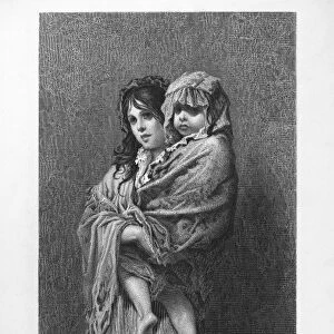 DORE: HOMELESS, c1869. Line engraving, c1869, after Gustave Dore