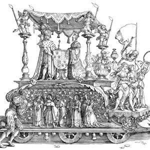 DURER: TRIUMPHAL CAR, c1518. The Small Triumphal Car or The Burgundian Marriage