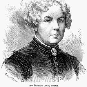 ELIZABETH CADY STANTON (1815-1902). American woman-suffrage advocate. Wood engraving, French, 1868