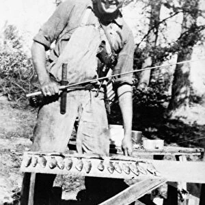 ERNEST HEMINGWAY (1899-1961). American writer. Fishing in Michigan in 1920