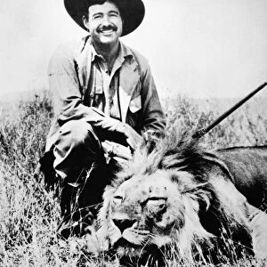 ERNEST HEMINGWAY (1899-1961). American writer. Hunting in Kenya, February 1934