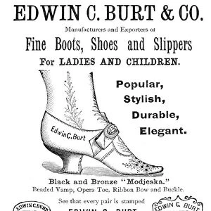 FASHION: SHOES, 1890. Advertisement, American, 1890