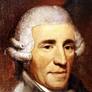 FRANZ JOSEPH HAYDN (1732-1809). Austrian composer. Detail from oil painting, 1791