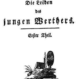 GOETHE: WERTHER, 1774. Title page of the first edition (part one) of Johann Wolfgang
