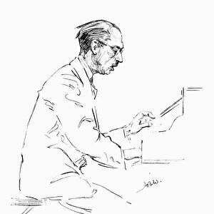 IGOR STRAVINSKY (1882-1971). American (Russian-born) composer. Pencil drawing, c1935, by Hilda Wiener