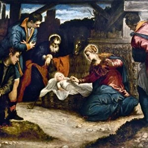 Il Tintoretto: Nativity. Oil, 1610