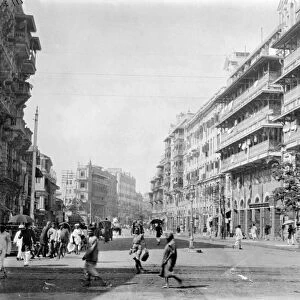 INDIA: BOMBAY. Street in Bombay (now Mumbai), India. Photograph, early 20th century