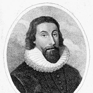 JOHN WINTHROP (1588-1649). American colonist and first governor of Massachusetts Bay Colony. Stipple engraving, 19th century