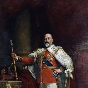 KING EDWARD VII OF ENGLAND (1841-1910). King of England, 1901-1910. Oil on canvas