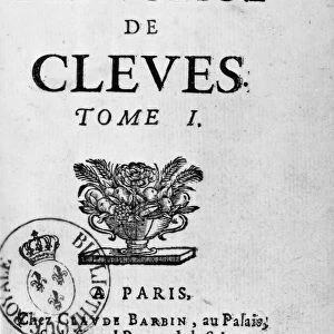 LA PRINCESSE DE CLEVES. Title page of the first edition of the French novel, La