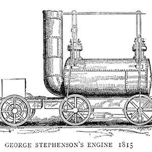 LOCOMOTIVE, 1815. Steam locomotive built by George Stephenson, 1815. Engraving