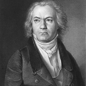 LUDWIG VAN BEETHOVEN (1770-1827). German composer. Steel engraving after a painting, 1823, by Ferdinand Waldmueller