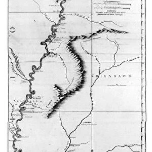 MAP: MISSISSIPPI RIVER. English map of the Mississippi River and its tributaries