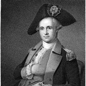 MORDECAI GIST (1743-1792). American army officer. Stipple engraving, 19th century, after a contemporary painting