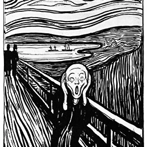 MUNCH: THE SCREAM, 1895. The Scream. Lithograph, 1895, by Edvard Munch