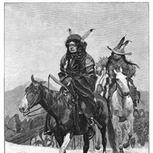 NATIVE AMERICANS, 1891. The Rising of the North American Indians: Braves Leaving