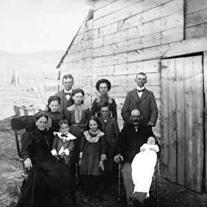 NEBRASKA: HOMESTEADERS. A family of settlers on a ranch in Cherry County, Nebraska
