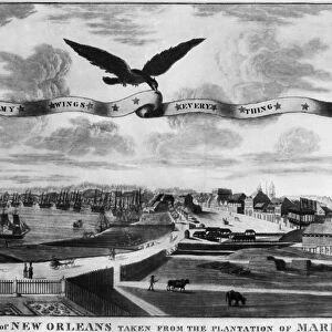 NEW ORLEANS, 1803. A view of the city of New Orleans, Louisiana, at the time of