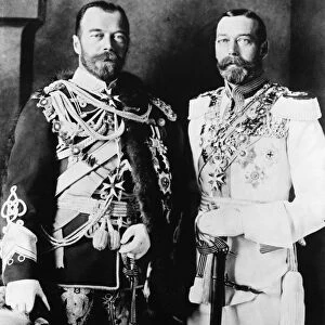 NICHOLAS II & GEORGE V. Czar Nicholas II of Russia (left), with King George V of England