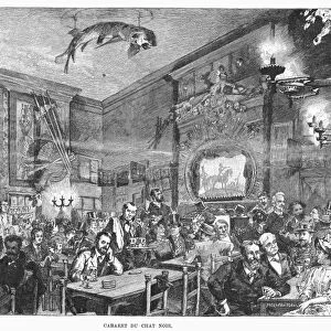 PARIS: CABARET, 1887. Cabaret du Chat Noir, Paris, France. Line engraving, 1887
