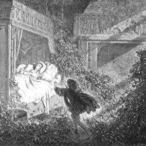 PERRAULT: SLEEPING BEAUTY. The prince discovering Sleeping Beauty. Wood engraving after Gustave Dore from an 1867 edition of the fairy tale by Charles Perrault (1628-1703)