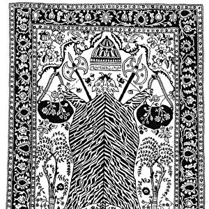 PERSIAN DERVISH CARPET. Rendering of a 17th-century Persian dervish carpet with