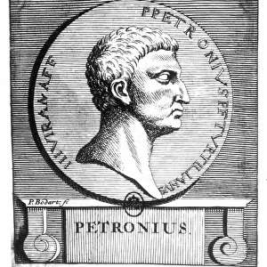 PETRONIUS (d. 66 A. D. ). Surnamed Arbiter. Roman writer. Copper engraving, 18th century