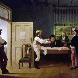 Politicians at a Country Bar. Oil on canvas by James Goodwyn Clooney, 1844