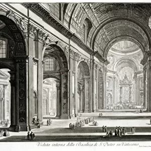 ROME: ST. PETERs BASILICA. Interior of Saint Peters Basilica in Rome