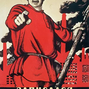 RUSSIA: ARMY POSTER, 1920. Have You Volunteered for the Red Army? Russian Soviet lithograph poster, 1920, by Dmitry Moor
